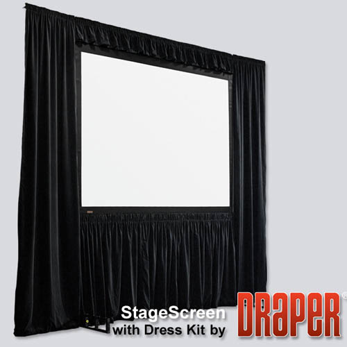 Draper 383497 StageScreen (Black) 193 diag. (94.5x168) - HDTV [16:9] - Matt White XT1000V 1.0 Gain - Draper-383497