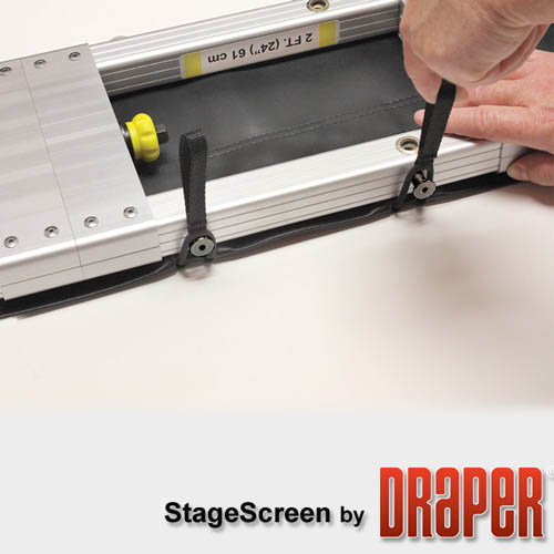 Draper 383498 StageScreen (Black) 221 diag. (108x192) - HDTV [16:9] - Matt White XT1000V 1.0 Gain - Draper-383498
